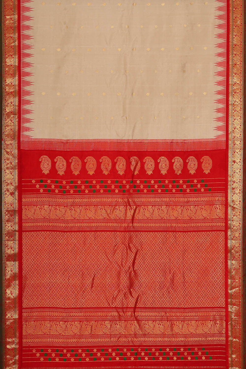 Gadwal Silk Cream Saree