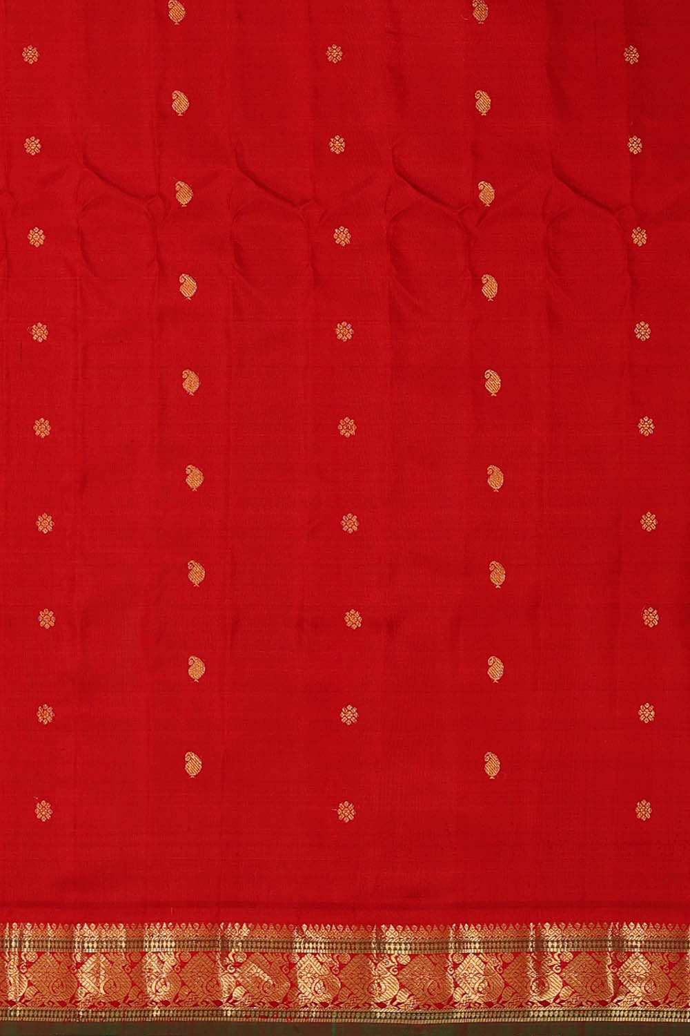 Image of Gadwal Silk Cream Saree