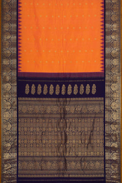 Image of Gadwal Silk Orange Saree