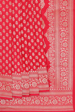 Image of Banarasi Silk Red Saree