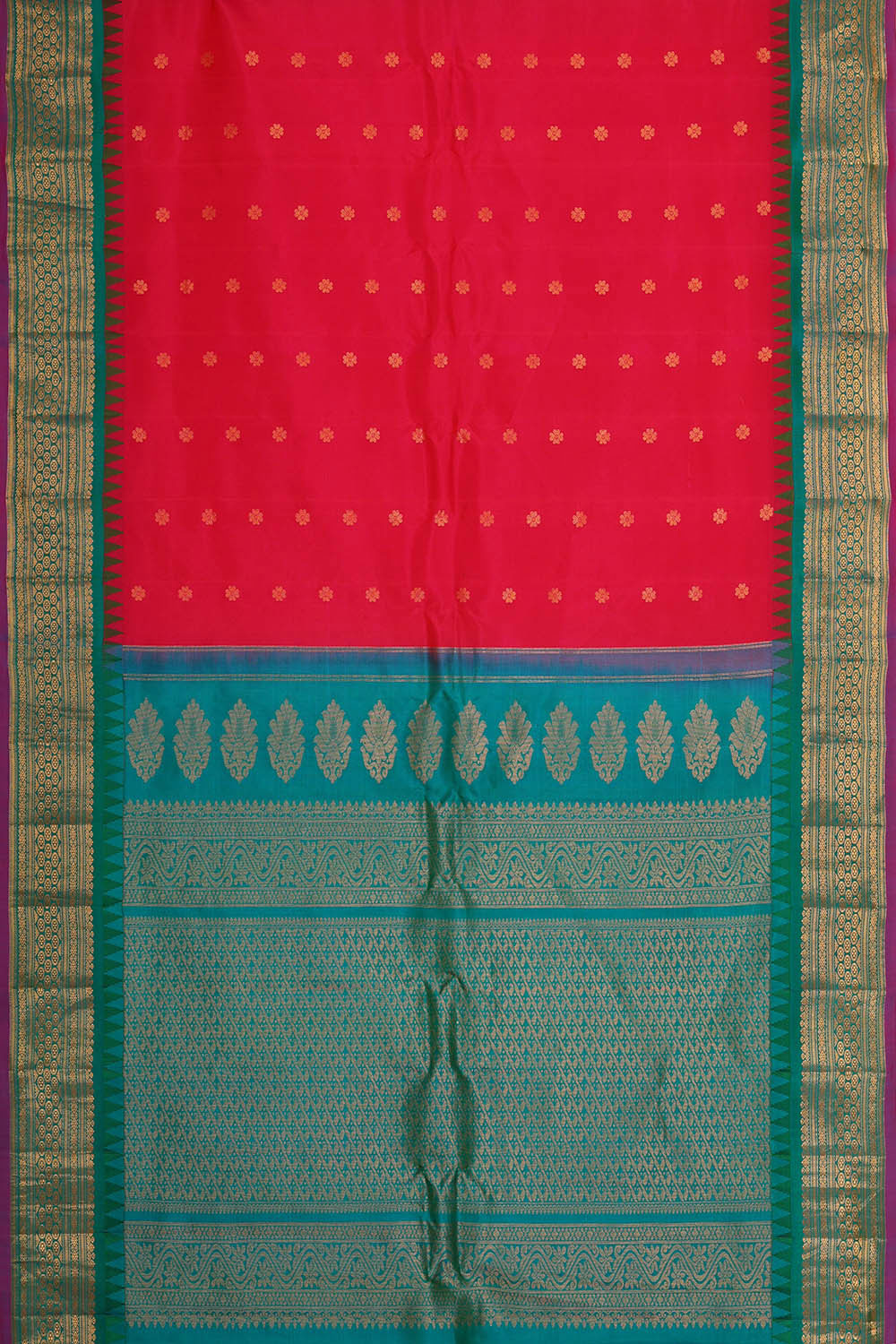 Gadwal Silk Red Saree