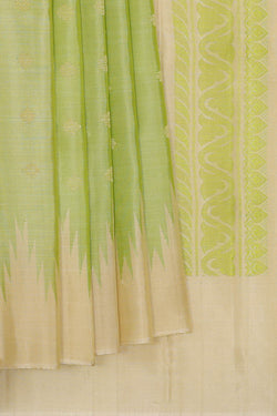 Image of Gadwal Silk Pista Green Saree