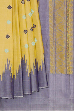 Image of Gadwal Silk Yellow Saree