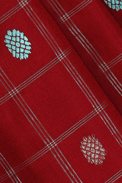 Image of Gadwal Silk Red Saree
