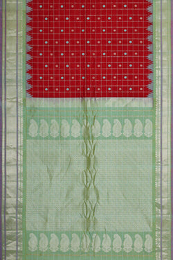 Image of Gadwal Silk Red Saree