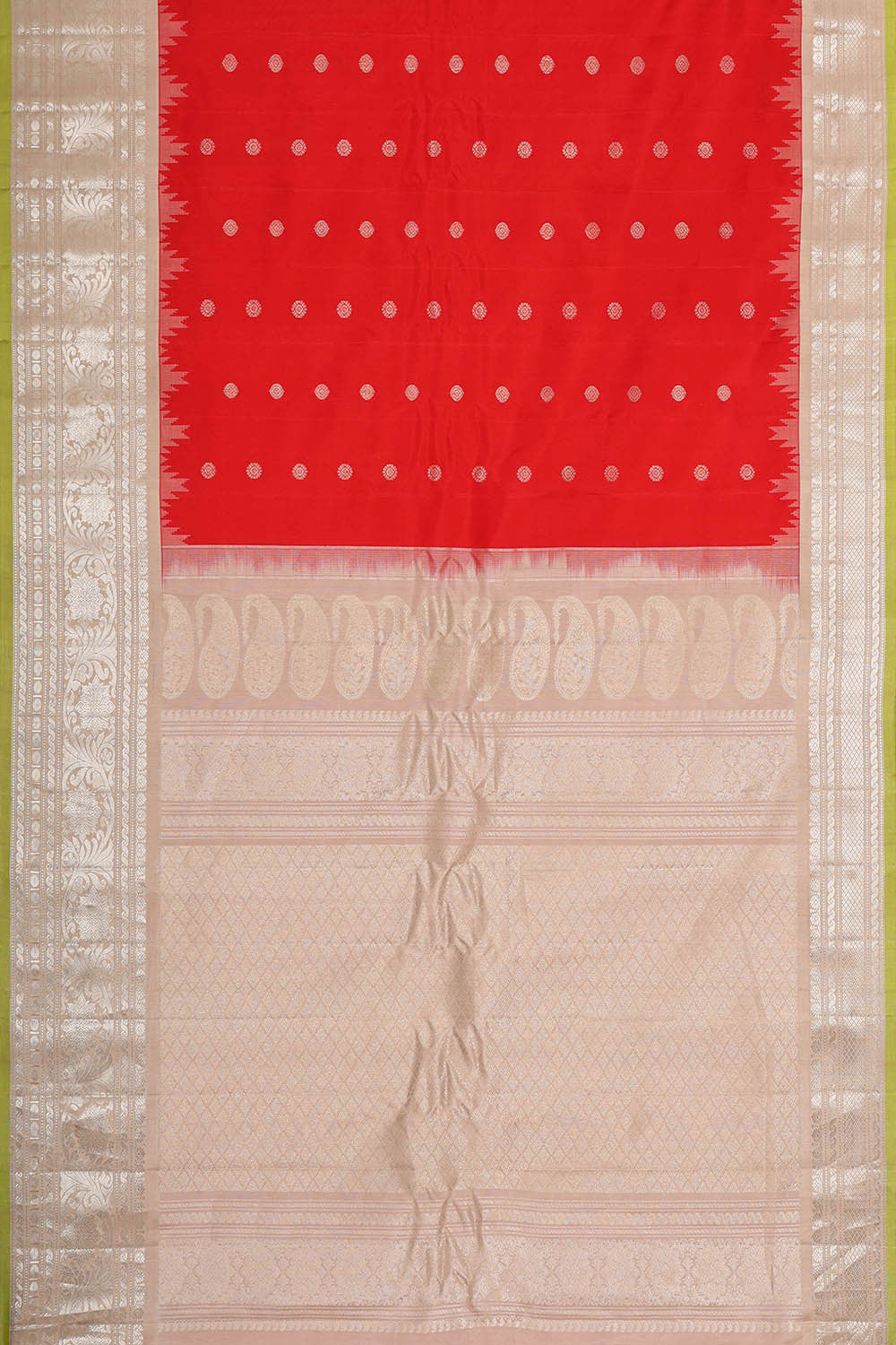 Image of Gadwal Silk Red Saree