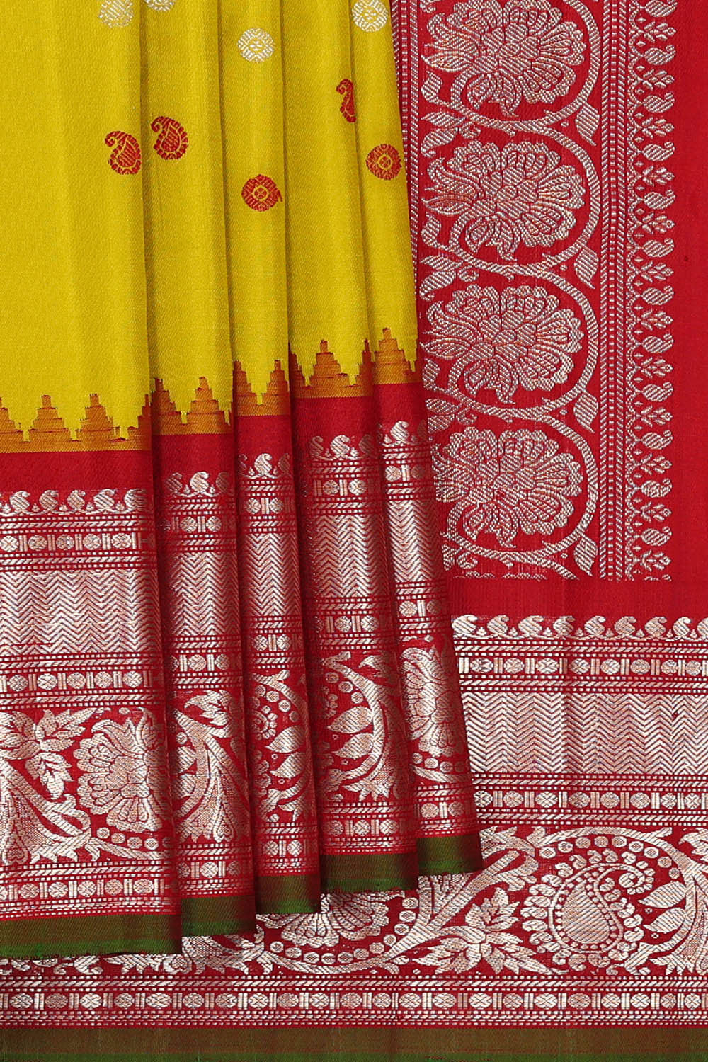 Gadwal Silk Yellow Saree