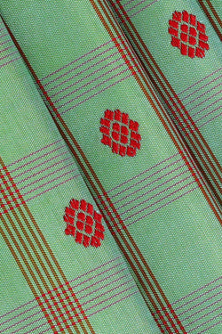 Image of Gadwal Silk Light Sea Green Saree