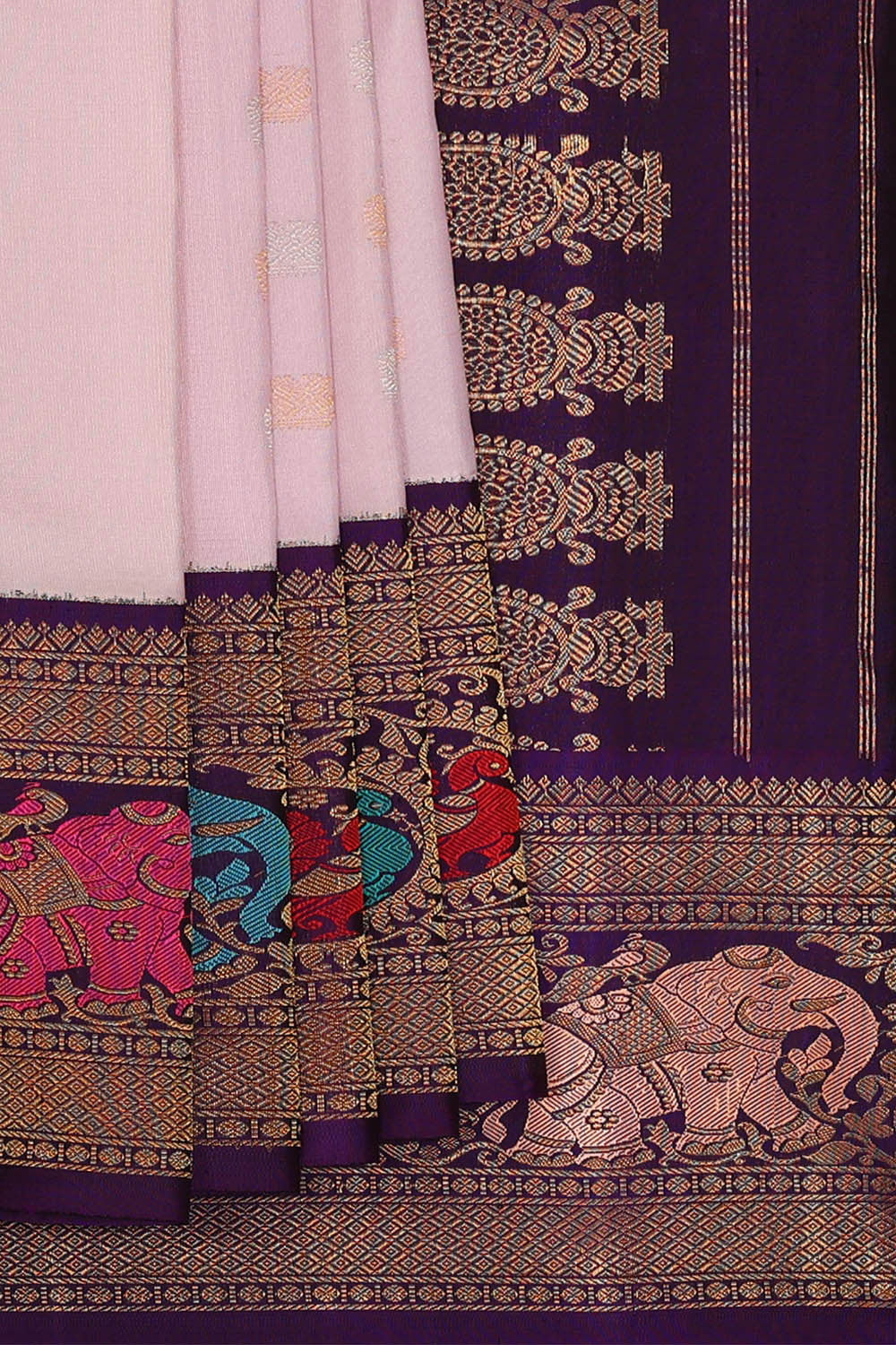 Image of Gadwal Silk Light Pink Saree