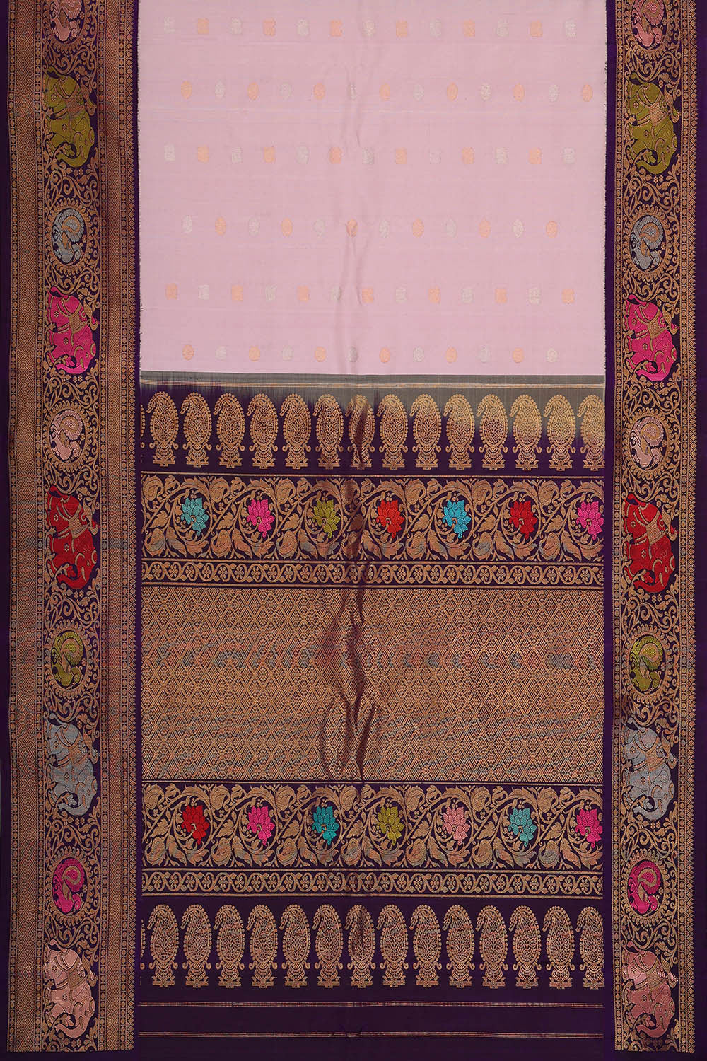 Image of Gadwal Silk Light Pink Saree