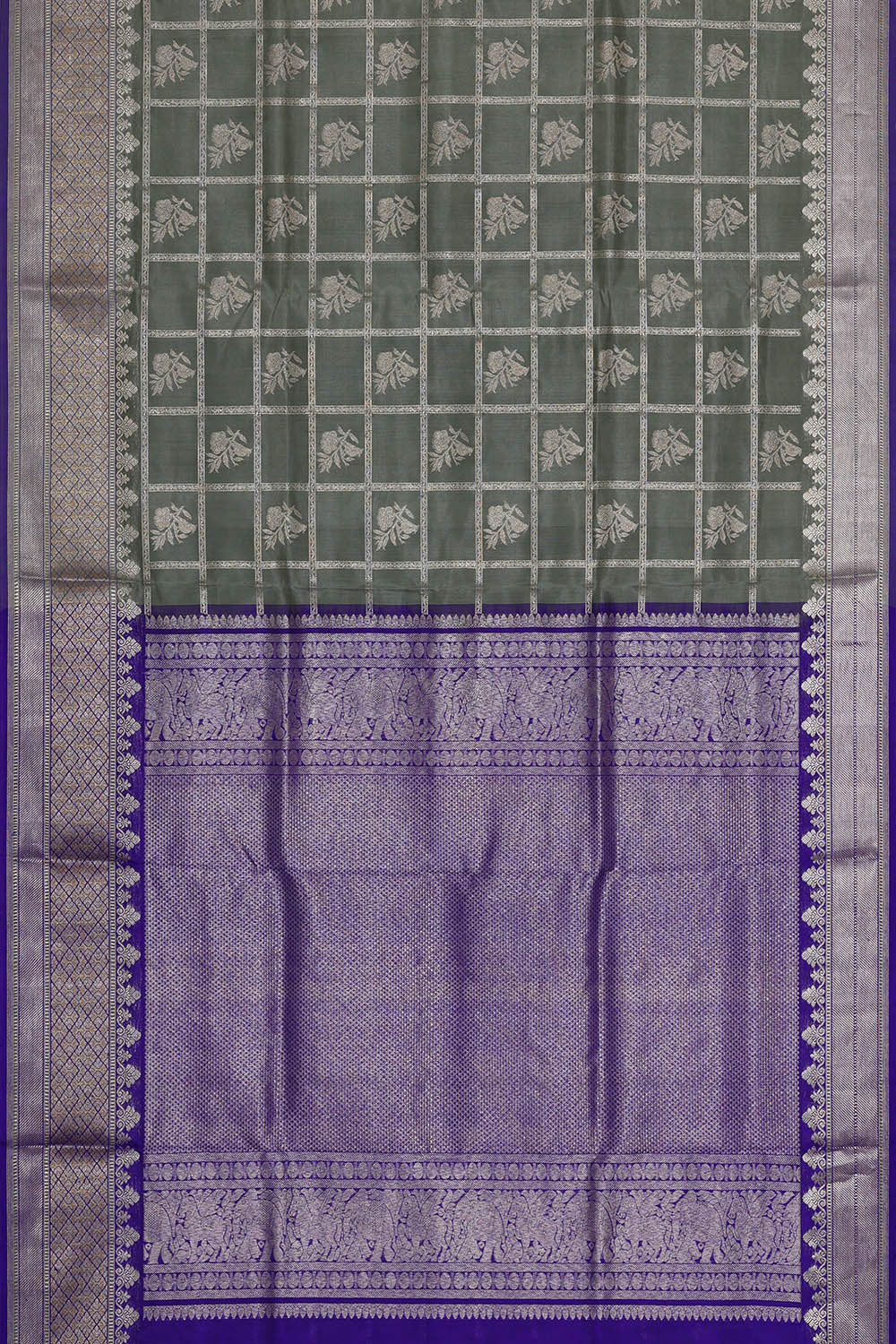Image of Venkatagiri Silk Grey Saree