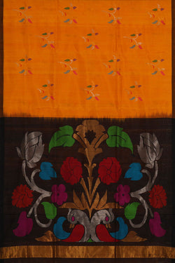 Image of Venkatagiri Silk Mustard Yellow Saree
