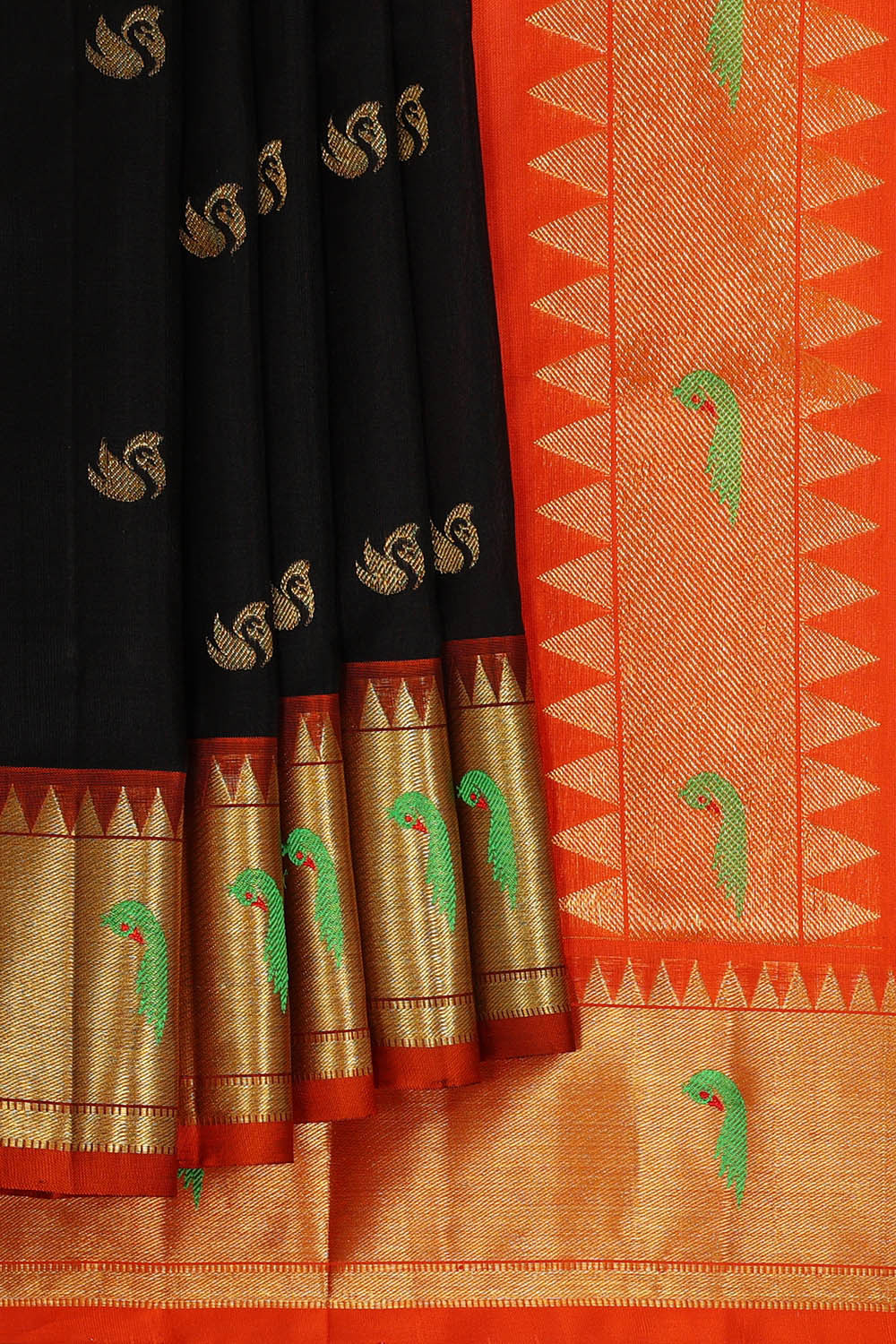 Venkatagiri Silk Black Saree