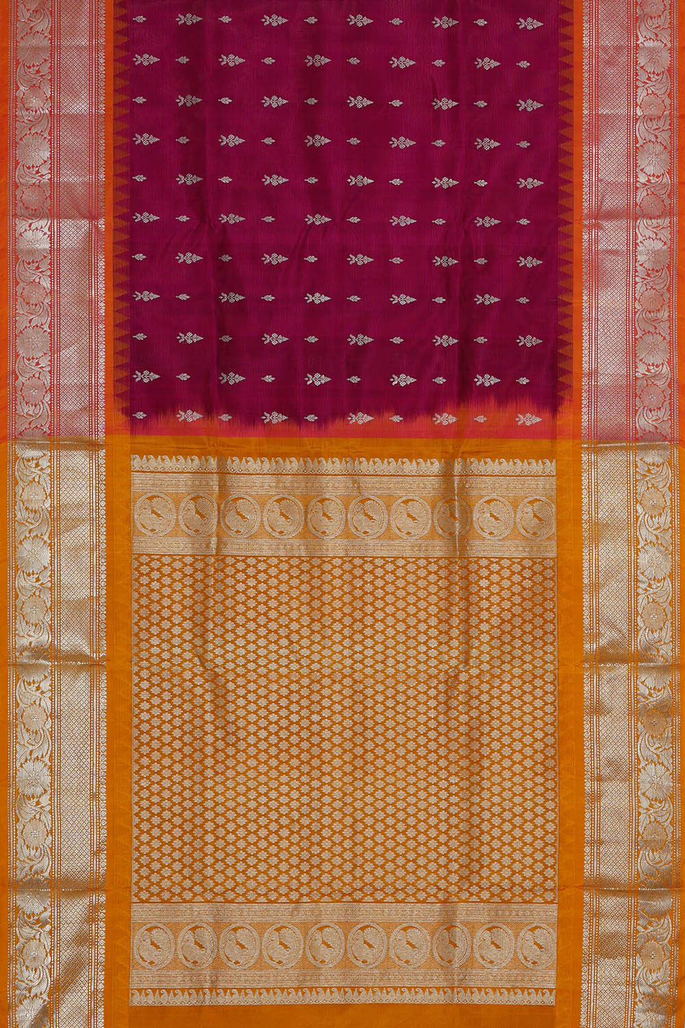Image of Venkatagiri Silk Magenta Red Saree