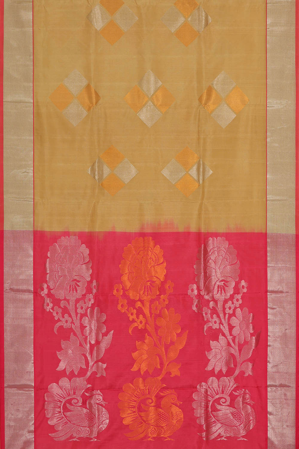 Venkatagiri Silk Dark Cream Saree