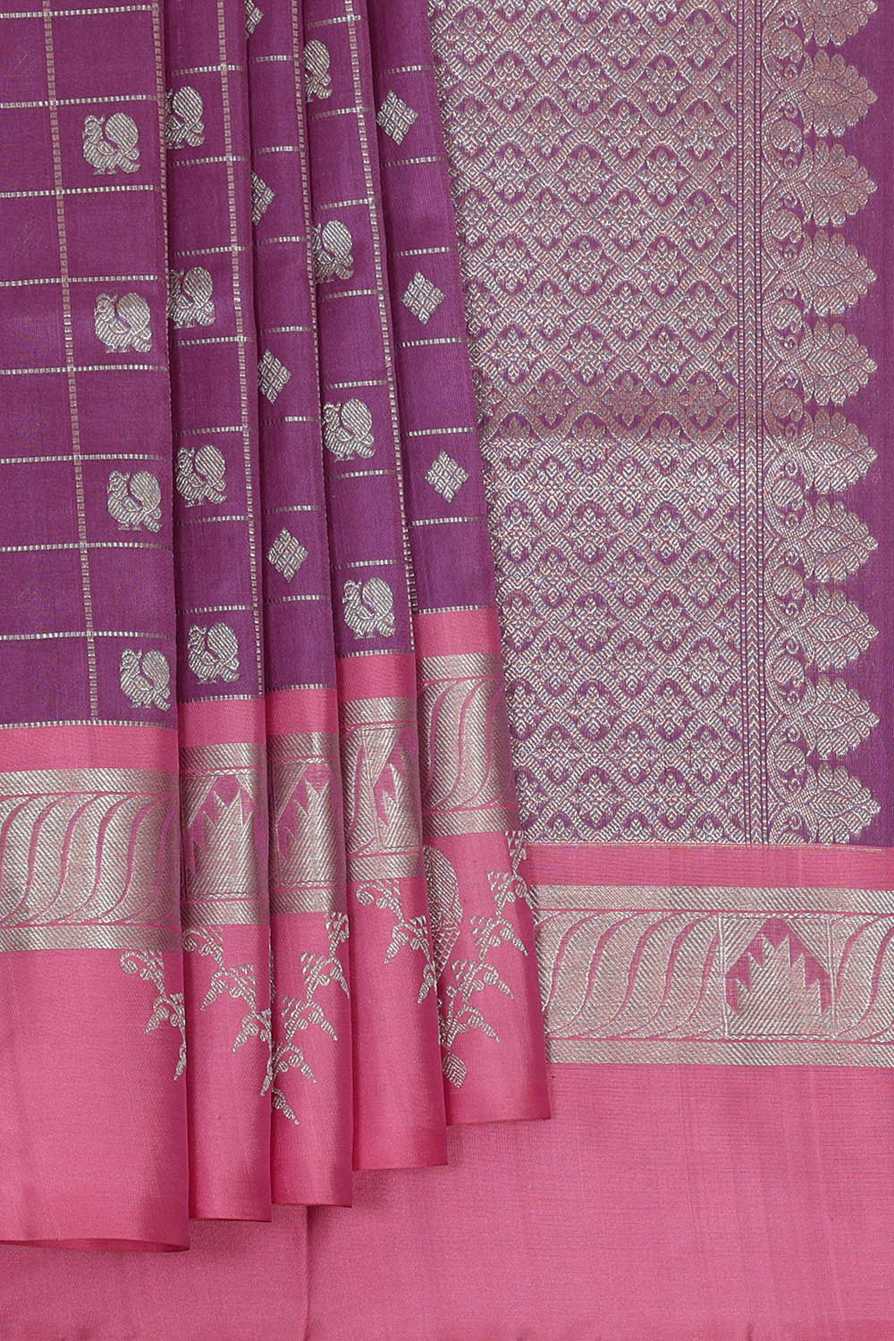 Venkatagiri Silk Dark Lavender Saree