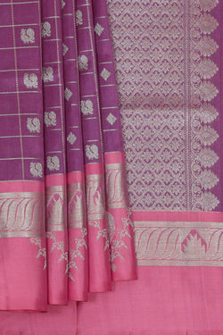 Image of Venkatagiri Silk Dark Lavender Saree