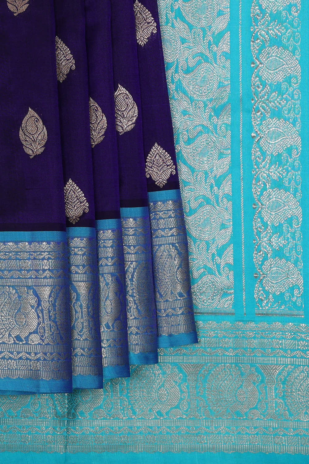 Venkatagiri Silk Dark Blue Saree