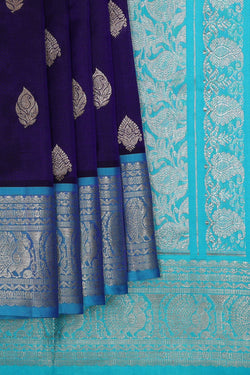 Image of Venkatagiri Silk Dark Blue Saree