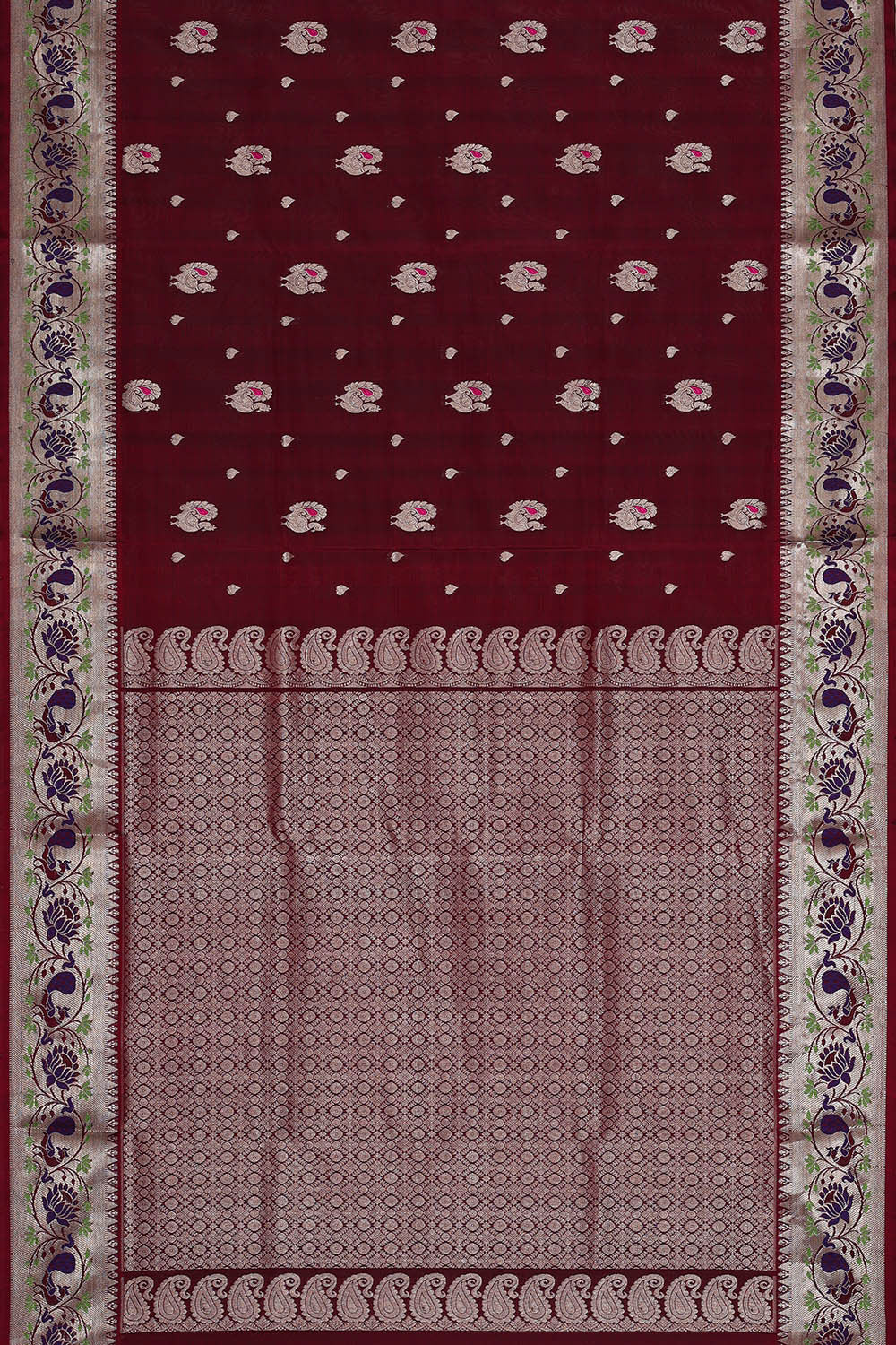 Venkatagiri Silk Maroon Saree