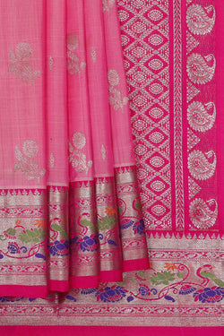 Image of Venkatagiri Silk Pink Saree