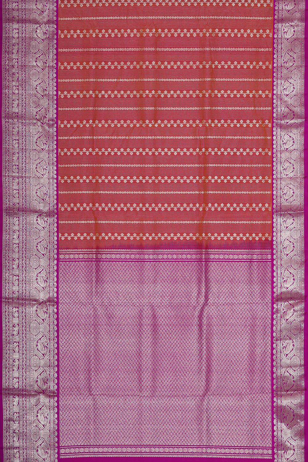 Venkatagiri Silk Dark Peach Saree