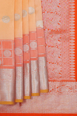 Image of Venkatagiri Silk Light Peach Saree