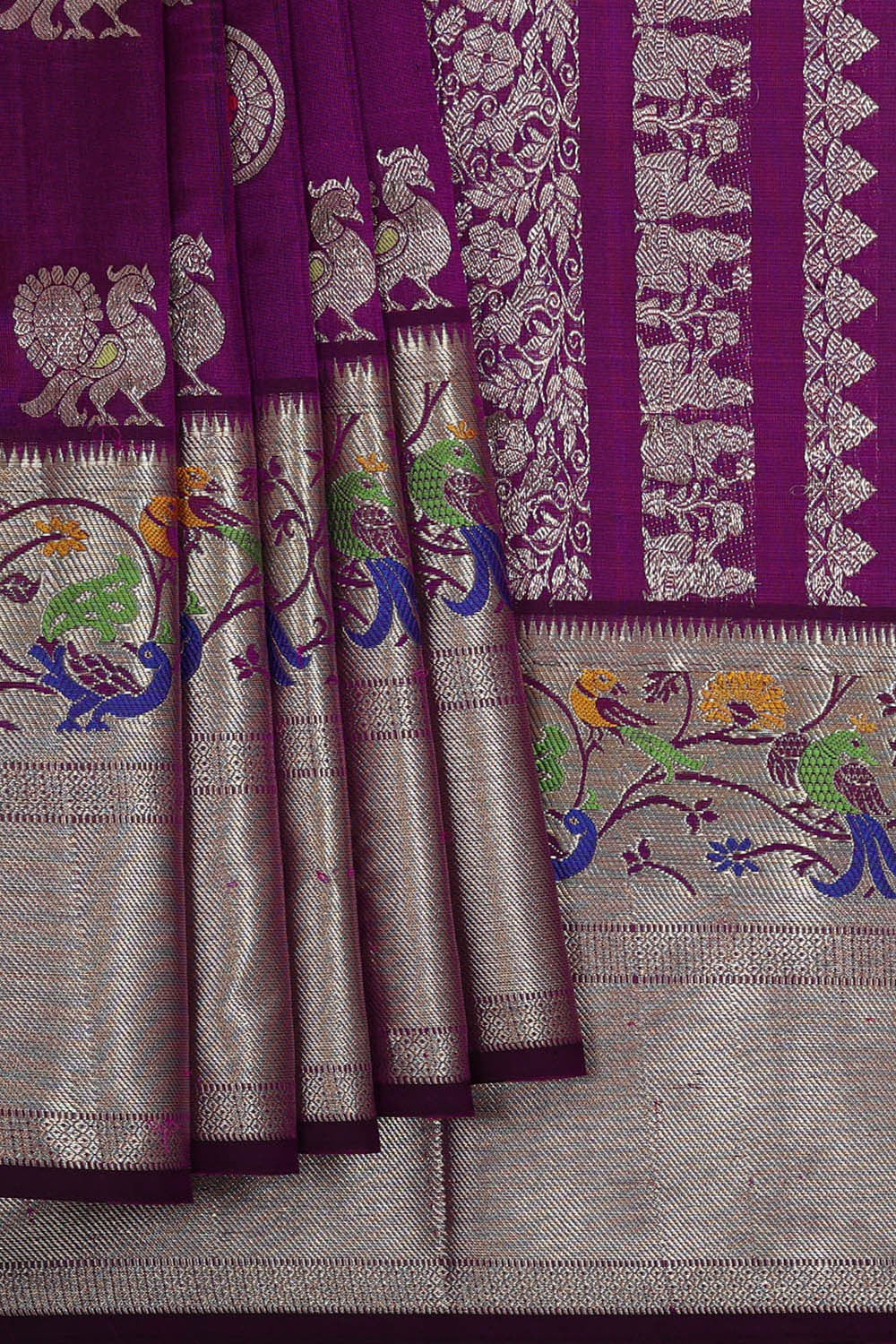 Image of Venkatagiri Silk Purple Saree
