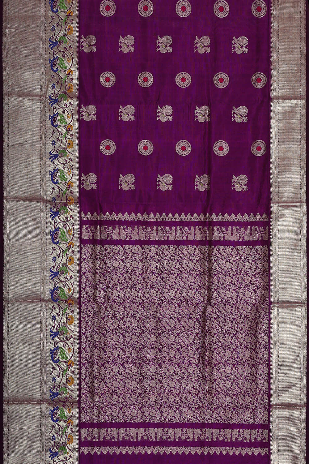 Image of Venkatagiri Silk Purple Saree