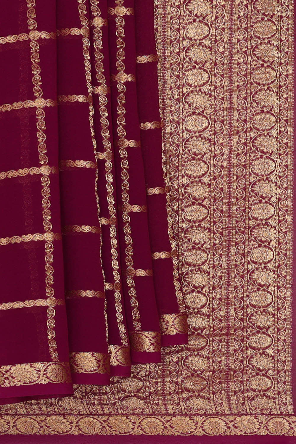 Binny Georgette Deep Wine Saree