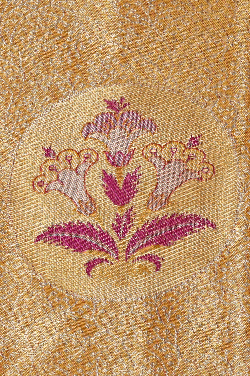 Image of Kanchipattu Yellow Tissue Brocade Saree