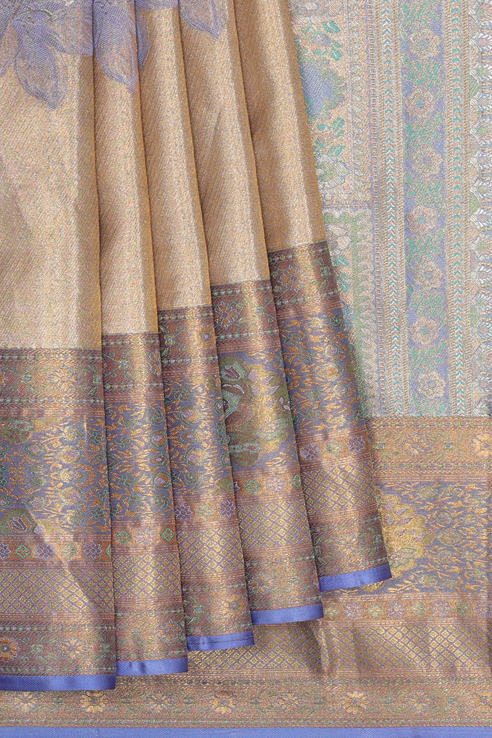 Image of Kanchipattu Gold Tissue Brocade Saree