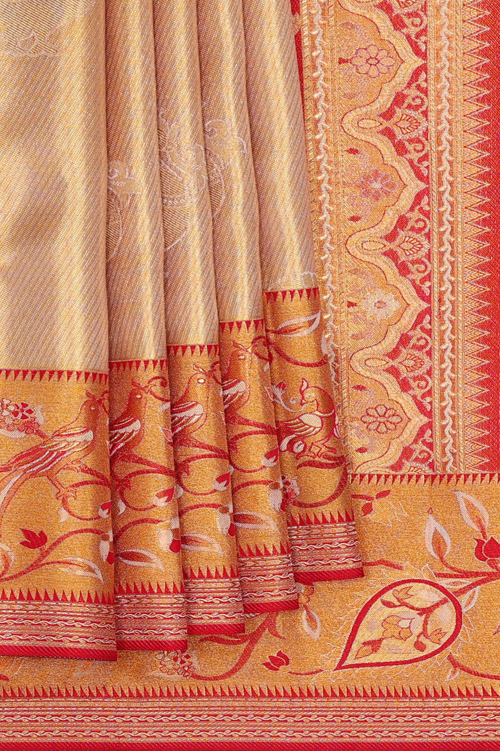 Kanchipattu Gold Tissue Brocade Saree