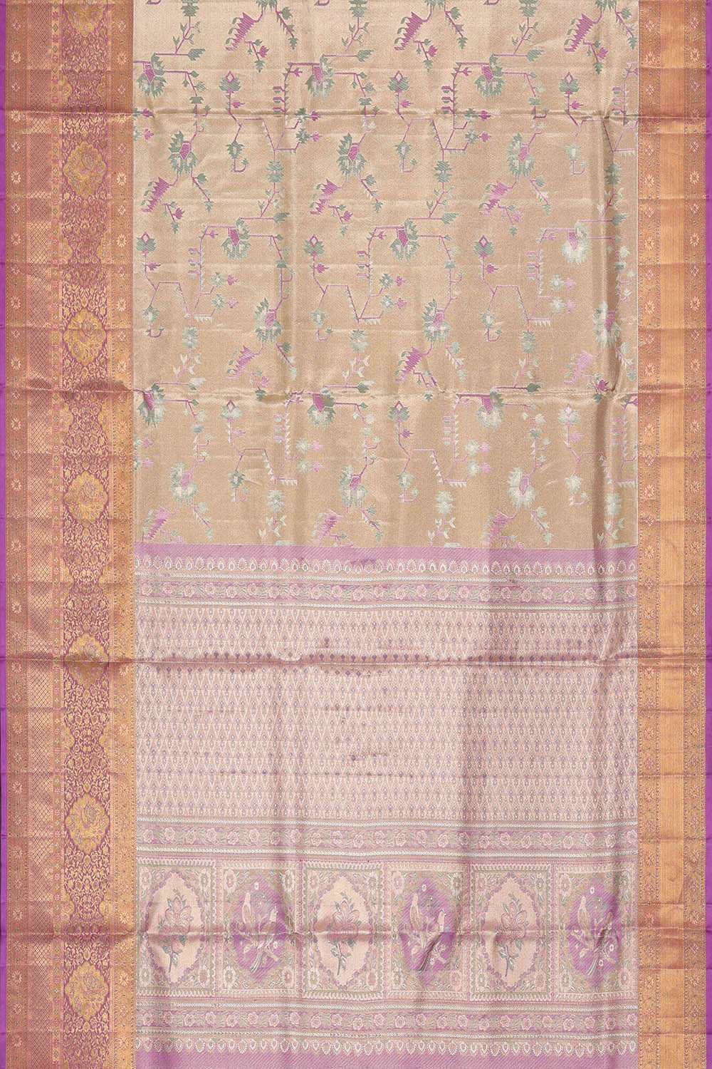 Kanchipattu Gold Tissue Brocade Saree