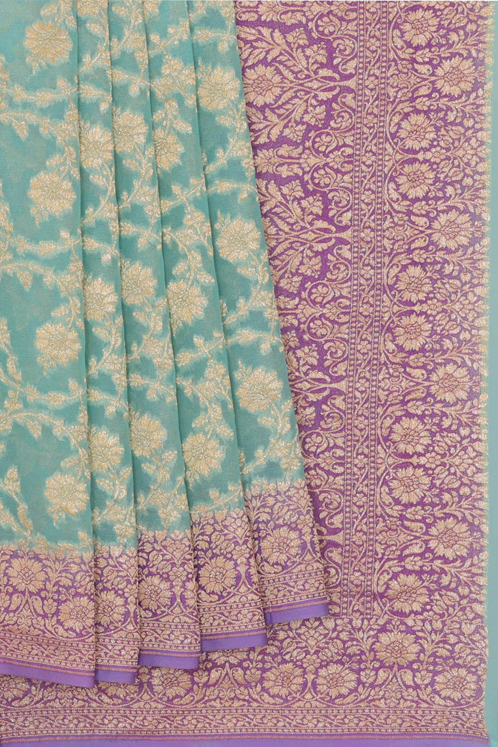 Banarasi Georgette Sea Blue Saree