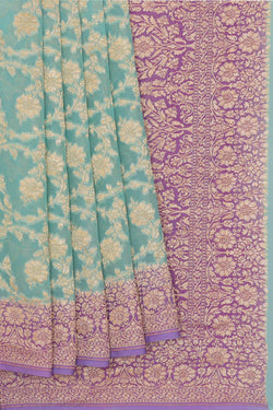 Image of Banarasi Georgette Sea Blue Saree