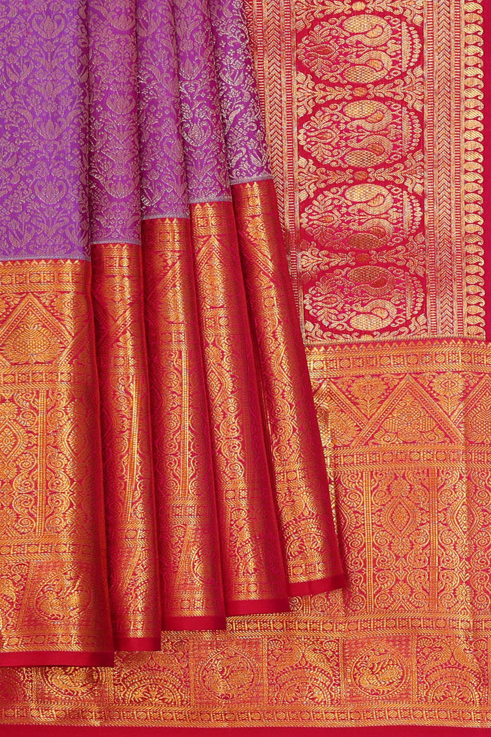 Image of Kanchipattu Lavender Brocade Saree