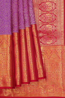 Image of Kanchipattu Lavender Brocade Saree