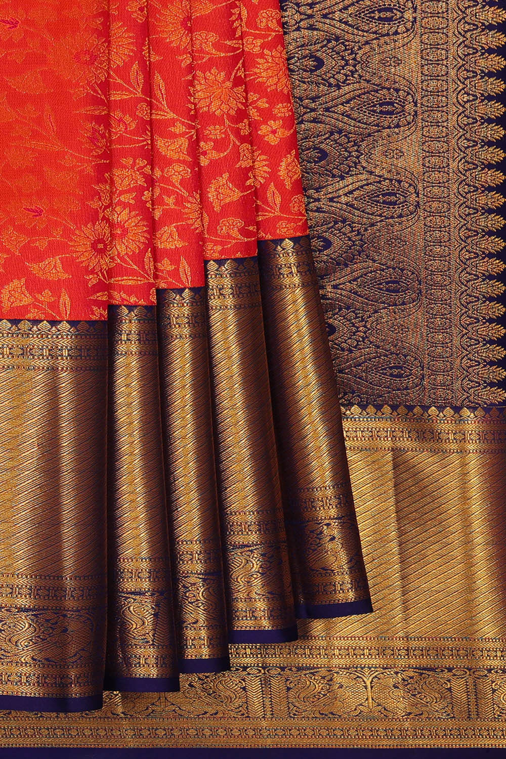 Image of Kanchipattu Red Brocade Saree