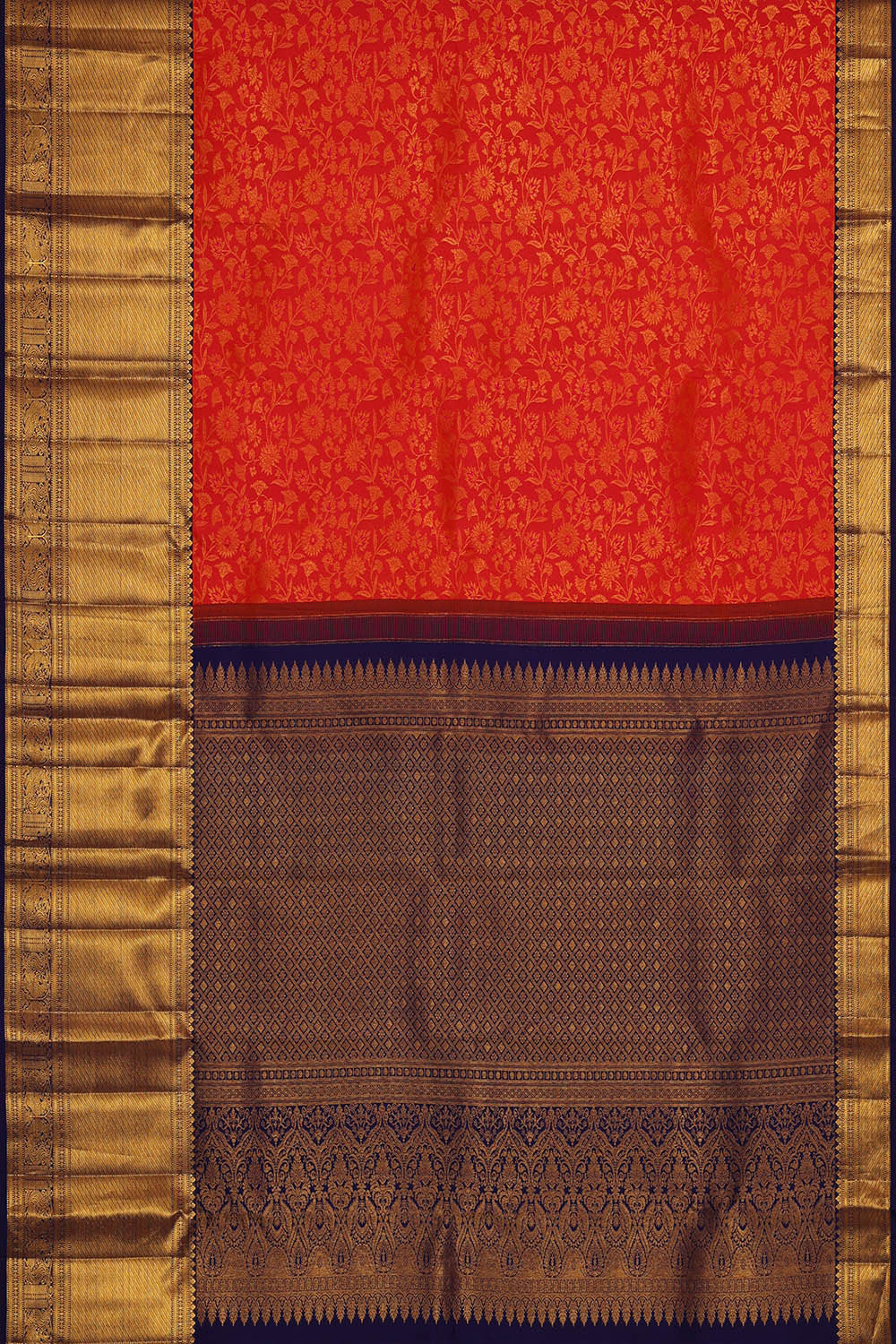 Kanchipattu Red Brocade Saree