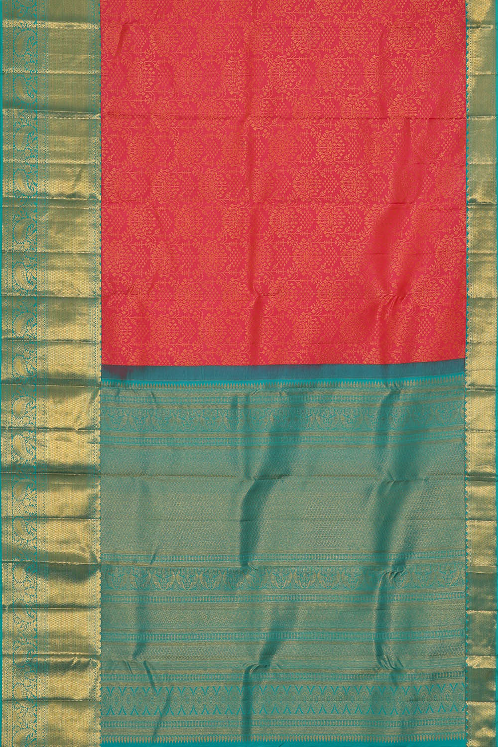 Kanchipattu Peach Pink Brocade Saree