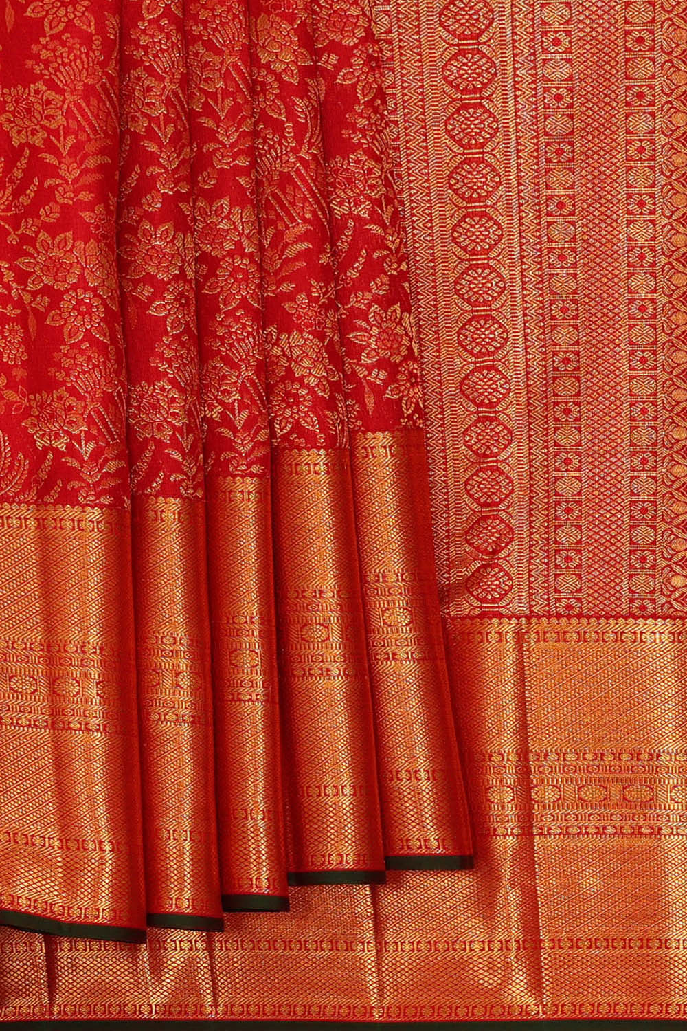 Kanchipattu Red Brocade Saree
