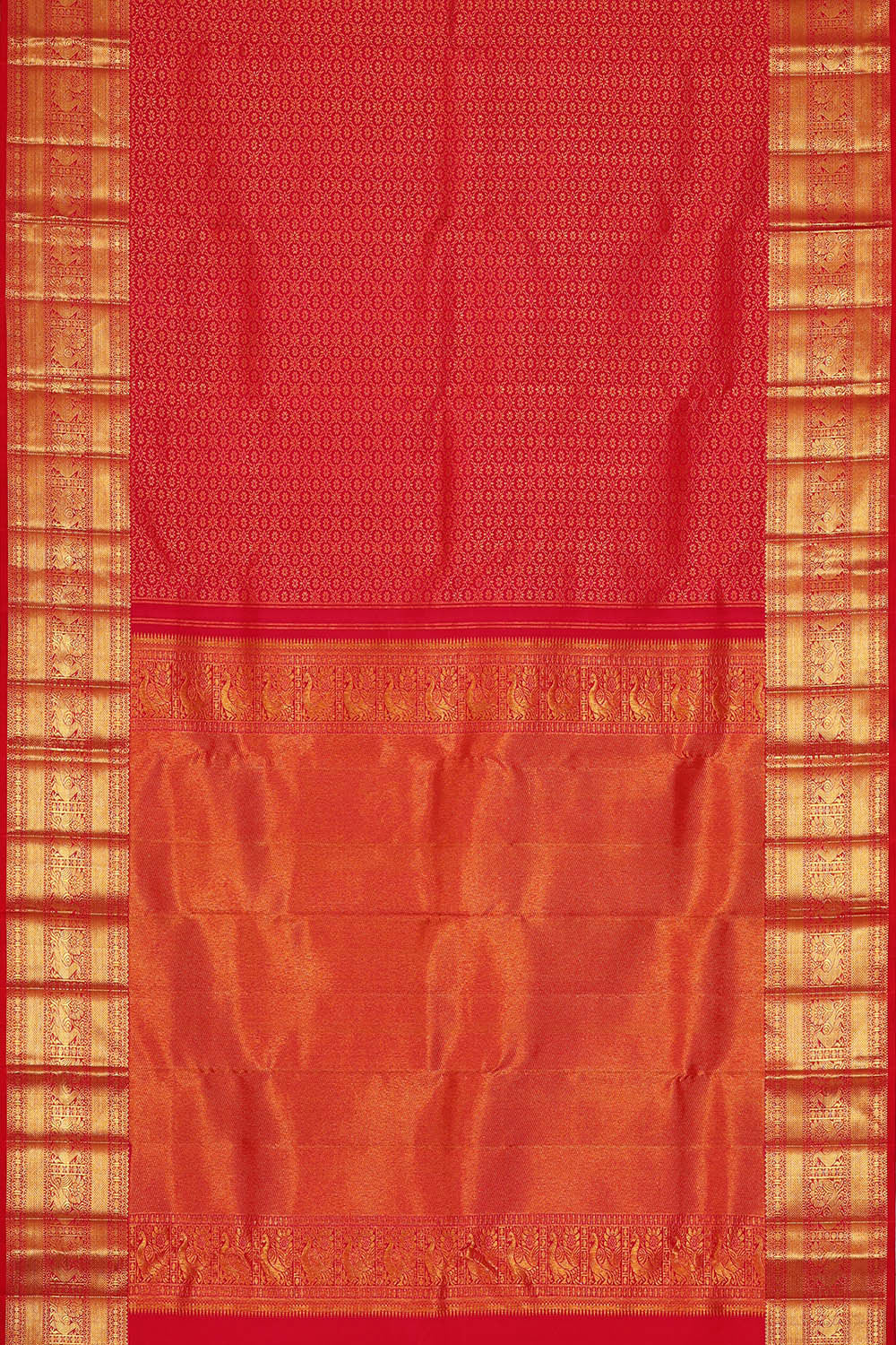 Image of Kanchipattu Red Brocade Saree