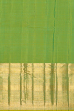 Image of Kanchipattu Parrot Green Brocade Saree
