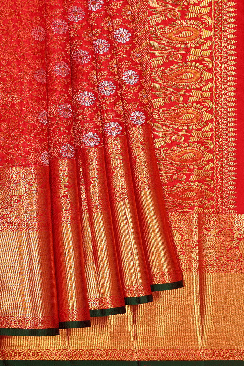 Image of Kanchipattu Red Brocade Saree