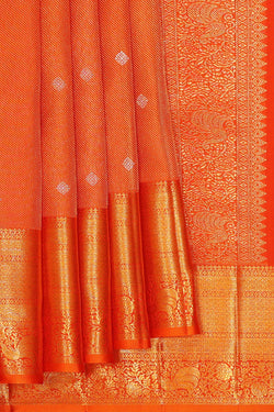 Image of Kanchipattu Orange Brocade Saree