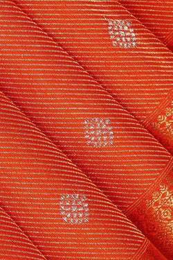 Image of Kanchipattu Orange Brocade Saree