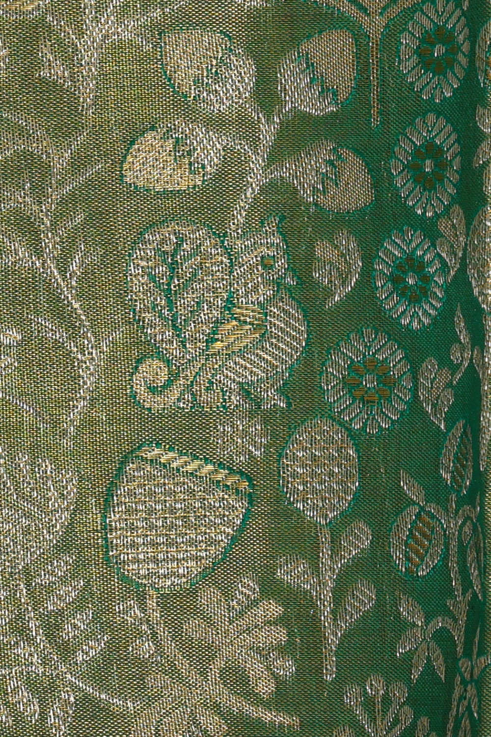 Image of Kanchipattu Green Tissue Brocade Saree