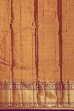 Image of Kanchipattu Golden Peach Tissue Brocade Saree