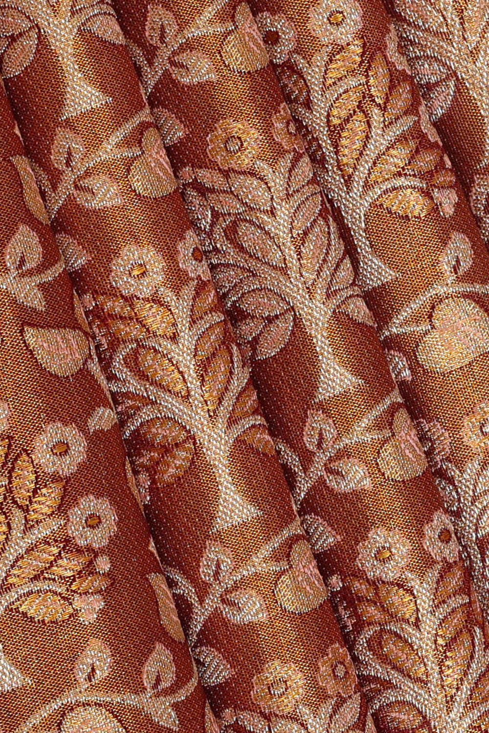 Kanchipattu Dark Gold Tissue Brocade Saree